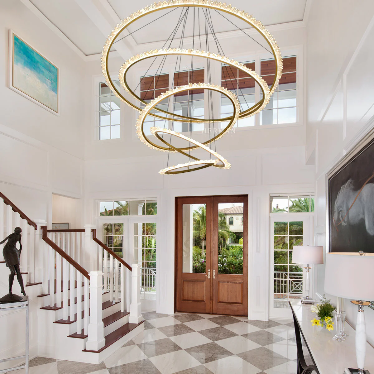 Primary Crystal Multi Rings Chandelier - Image 6
