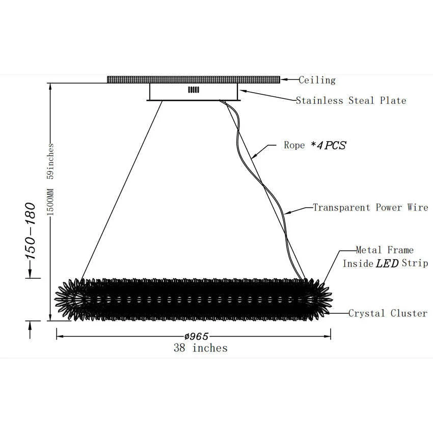 Primary Crystal Oval Chandelier - Image 4