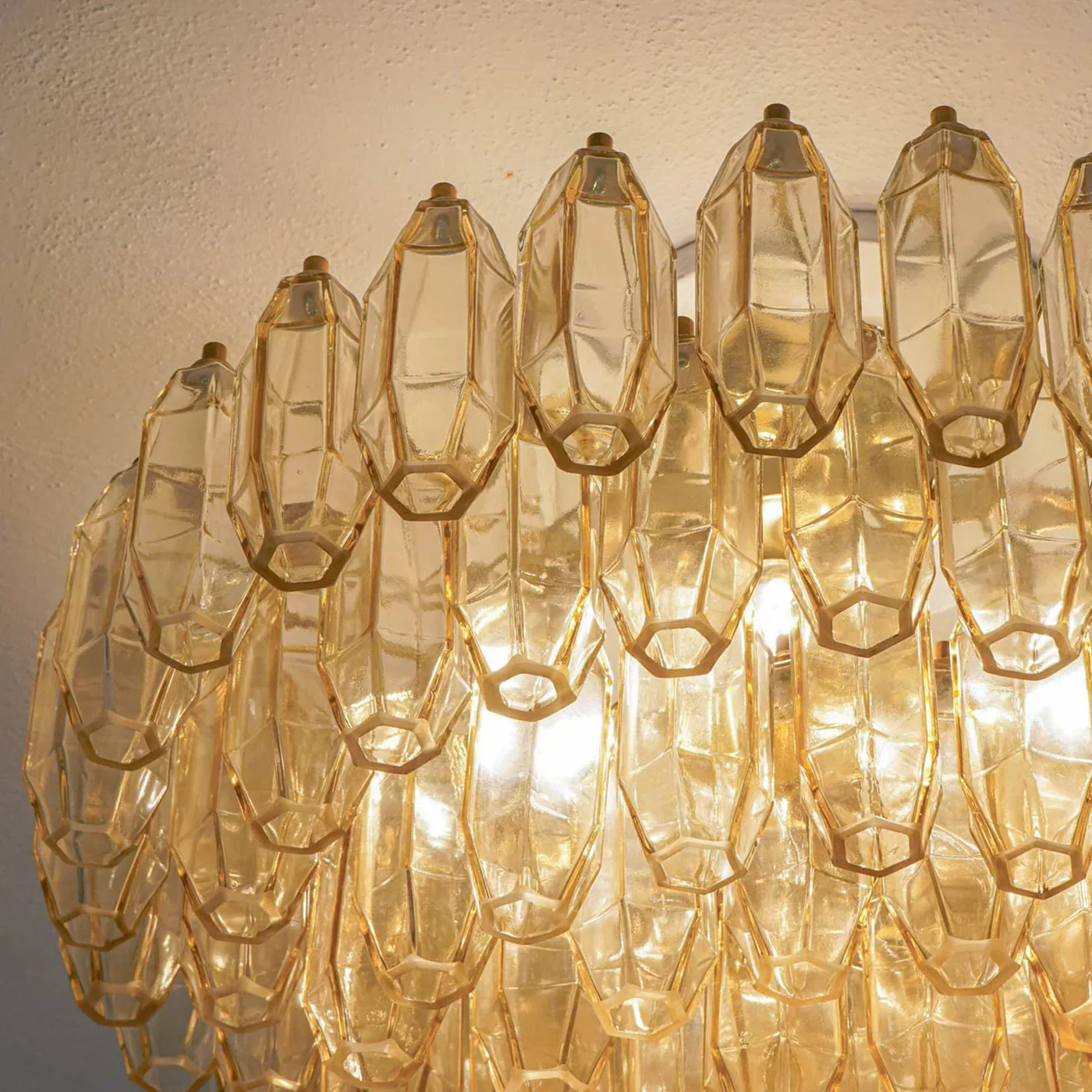 Prismatico 91 Elements Amber Compact Glass Chandelier 25" - Image 3