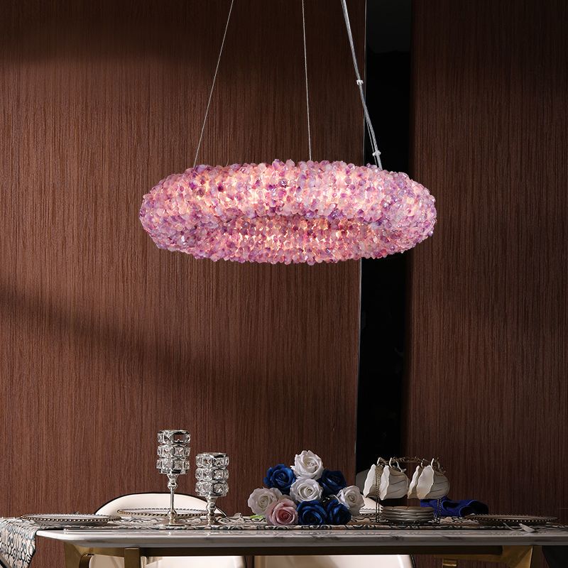 Purple Primary Crystal  Round Chandelier 20.5" 28.3" 36.2" 44" - Image 2