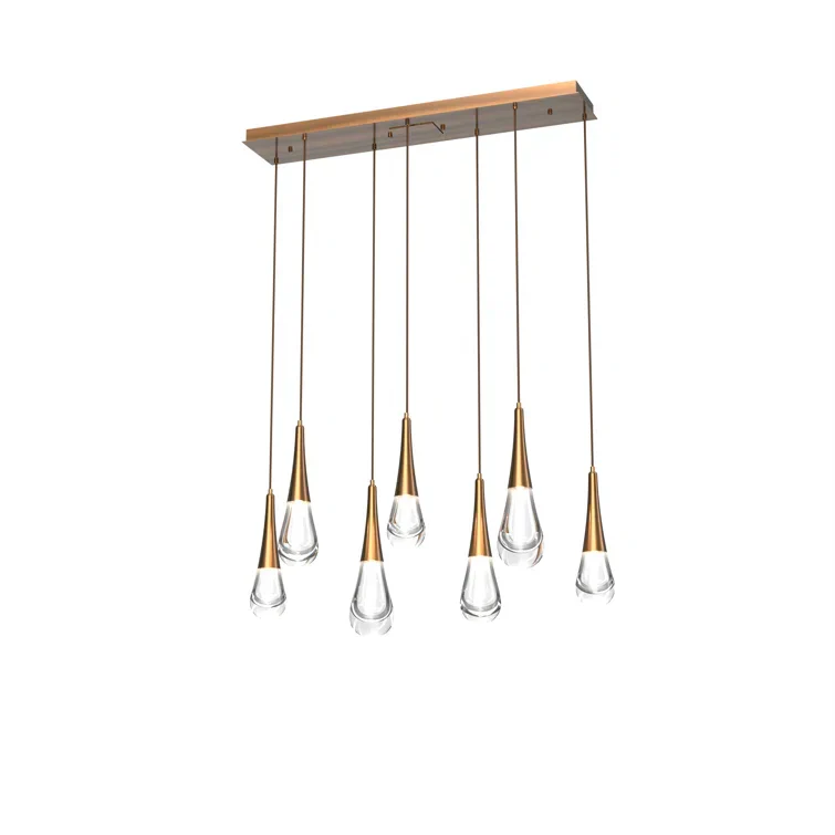Rain 7-Light Linear Chandelier Pendant For Living room Family room Dining Room Bedroom - Image 3