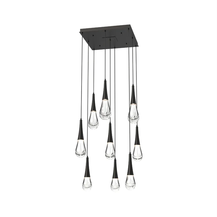 Rain 9-Light Square Chandelier Pendant For Living room Family room Dining Room Bedroom - Image 4