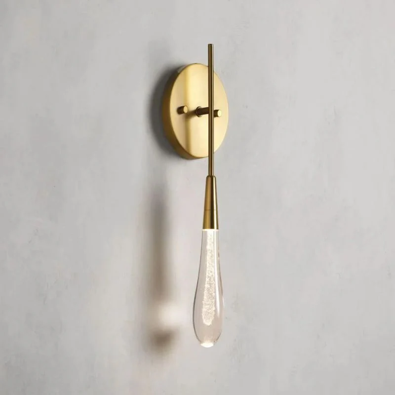 Raindrop Glass Round Solitaire Wall Sconce - Image 4