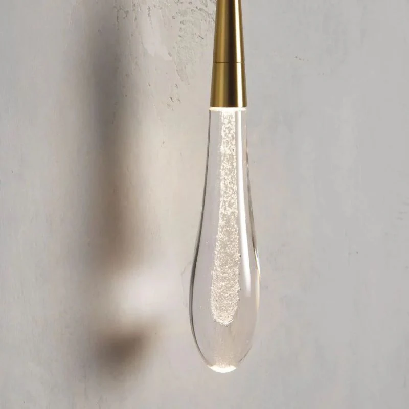Raindrop Glass Round Solitaire Wall Sconce - Image 6