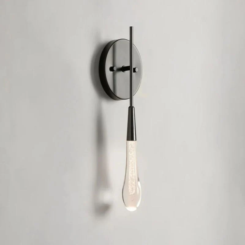 Raindrop Glass Round Solitaire Wall Sconce - Image 7