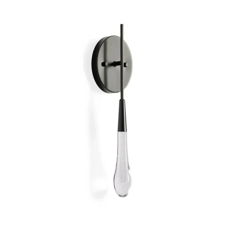 Raindrop Glass Round Solitaire Wall Sconce - Image 8
