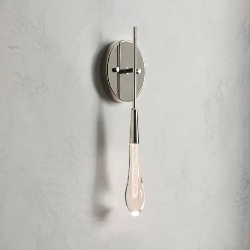 Raindrop Glass Round Solitaire Wall Sconce - Image 9
