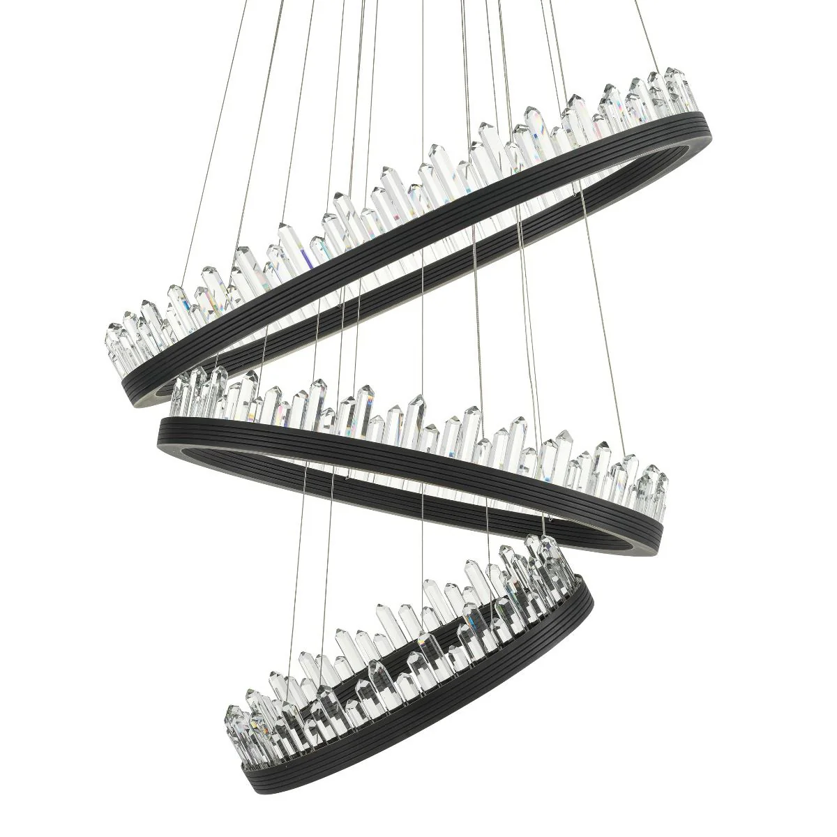 Randall Modern Glass Chandelier - [Dark Bronze Finish w/ Clear Glass] - Image 2
