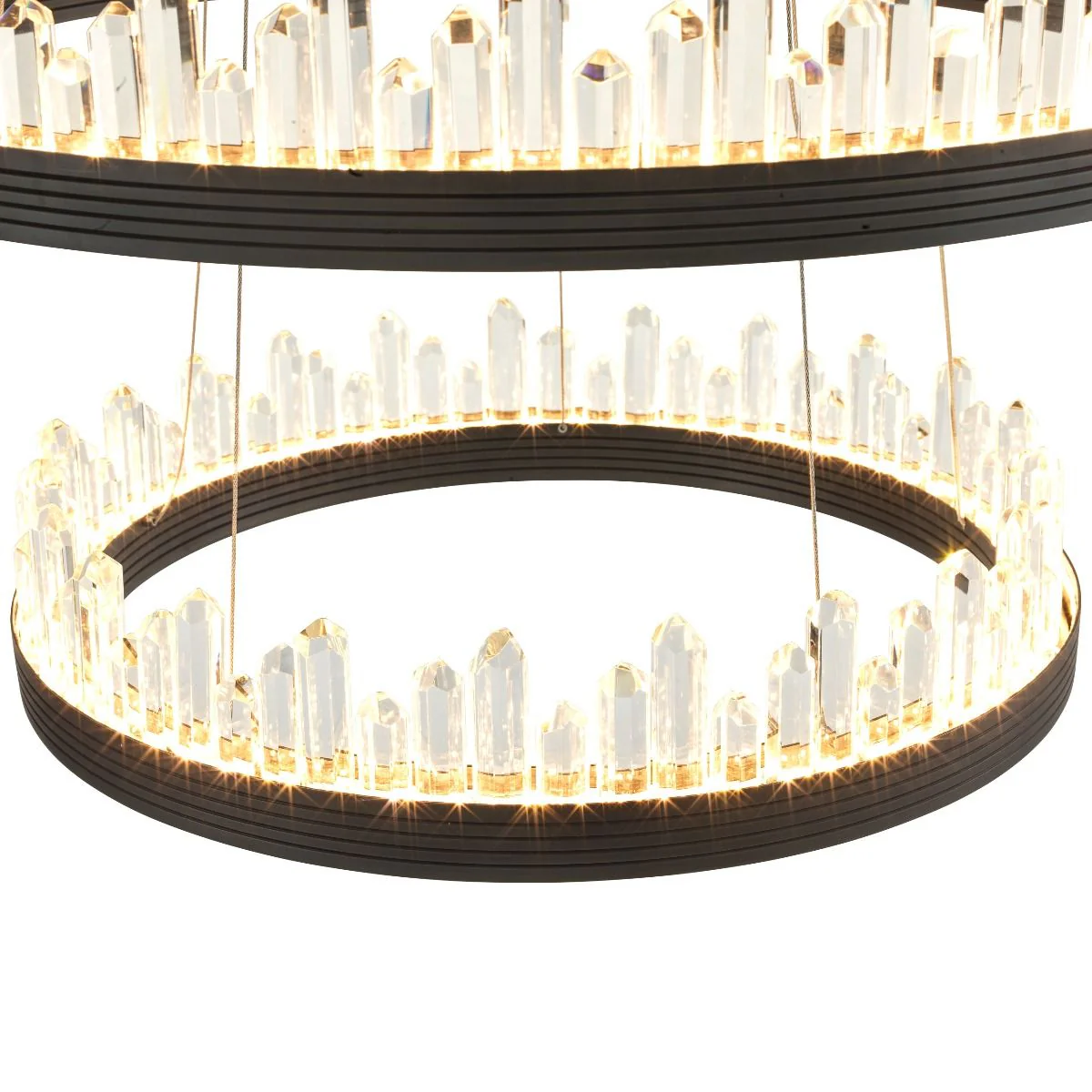 Randall Modern Glass Chandelier - [Dark Bronze Finish w/ Clear Glass] - Image 5