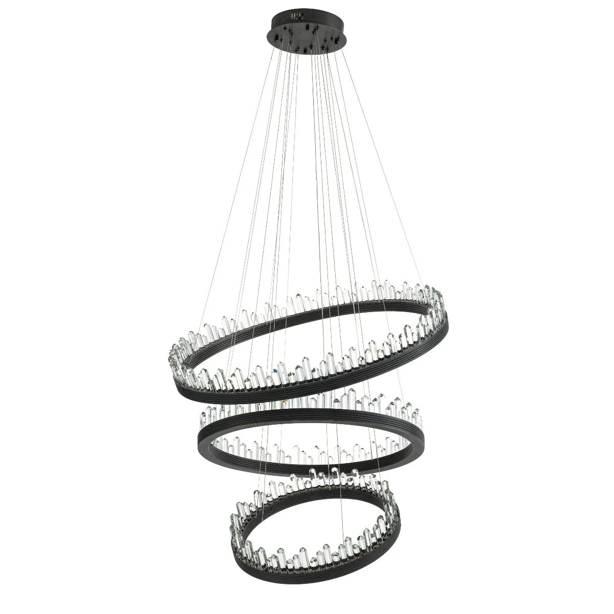Randall Modern Glass Chandelier - [Dark Bronze Finish w/ Clear Glass] - Image 6