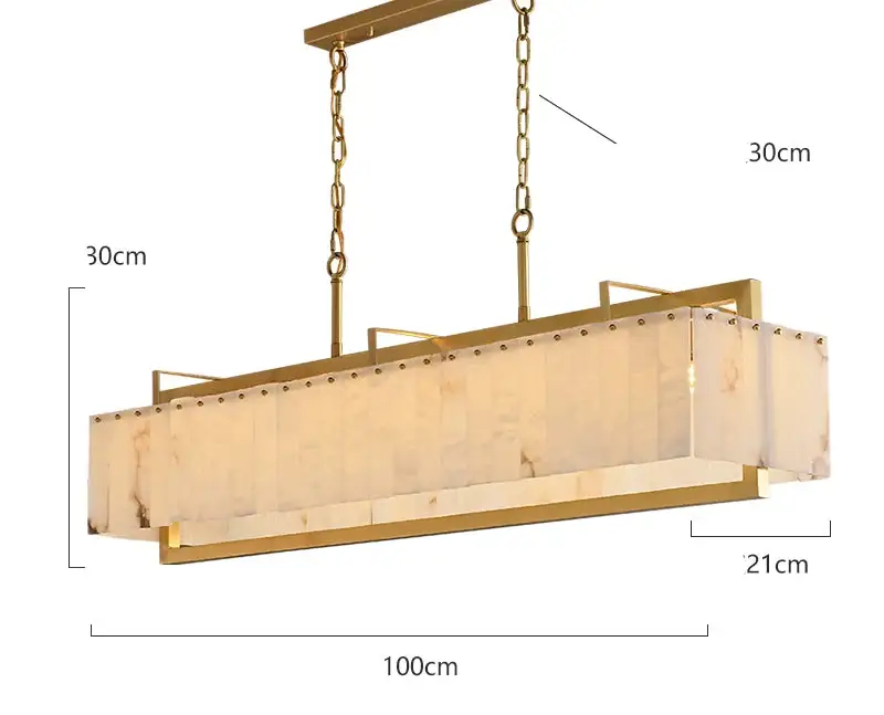 Rectangle Alabaster Chandelier - Image 9