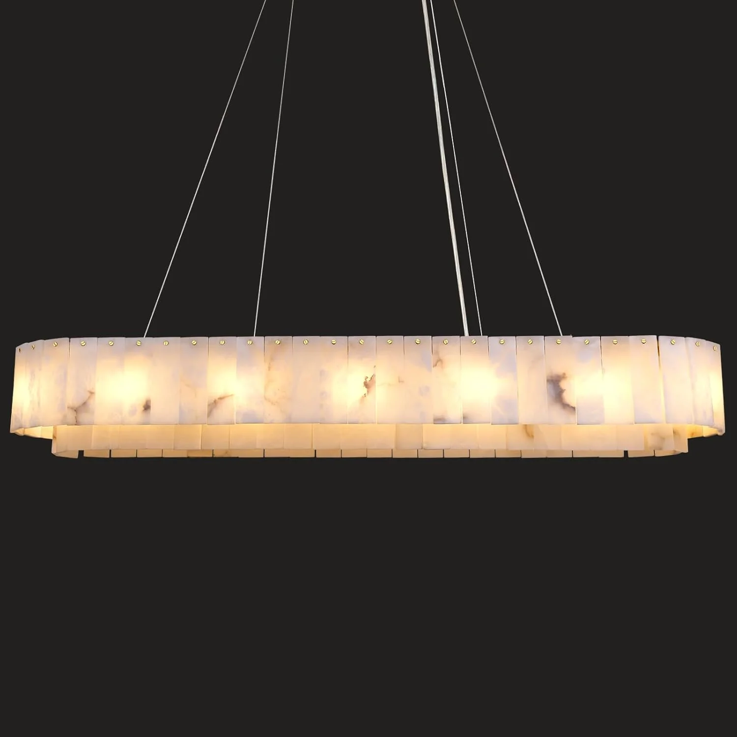 2-Tiers Oval Modern Dining Room Chandelier 53"L - Image 2