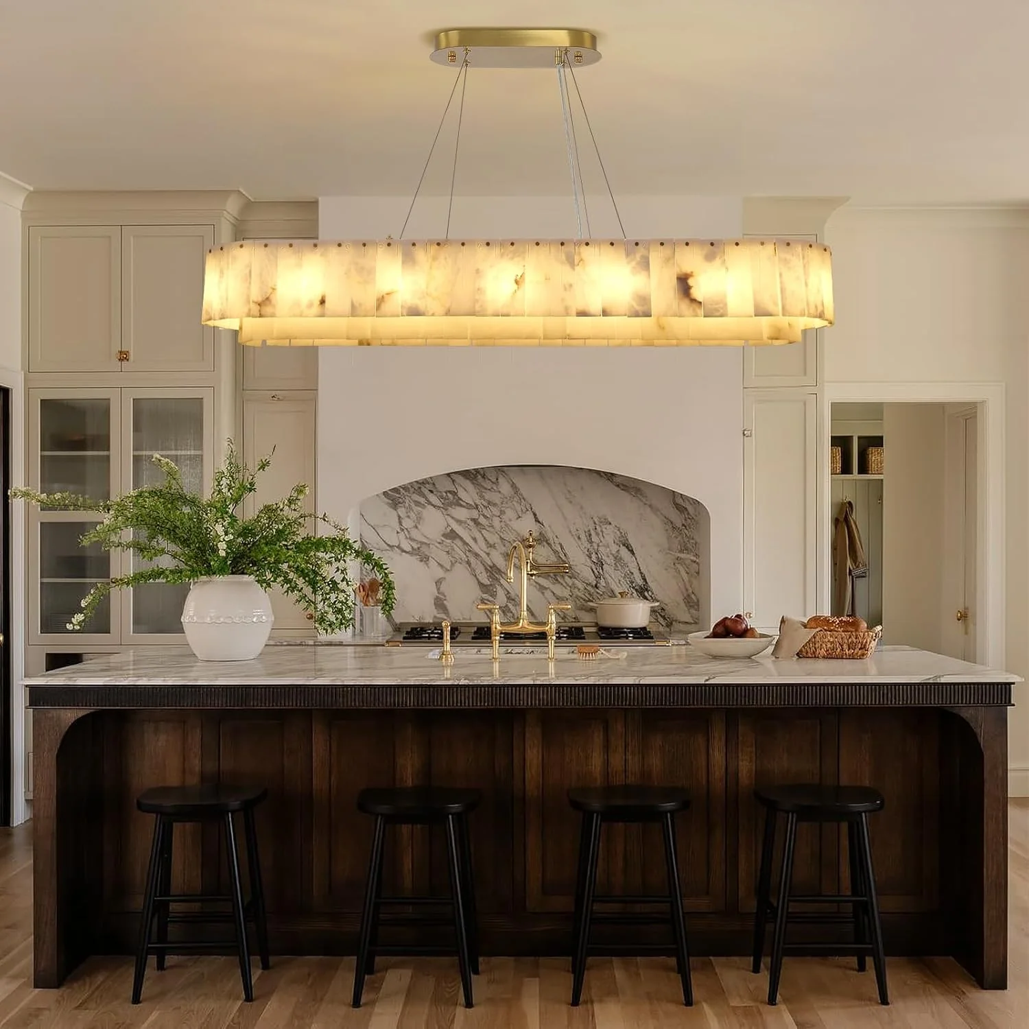 2-Tiers Oval Modern Dining Room Chandelier 53"L - Image 5
