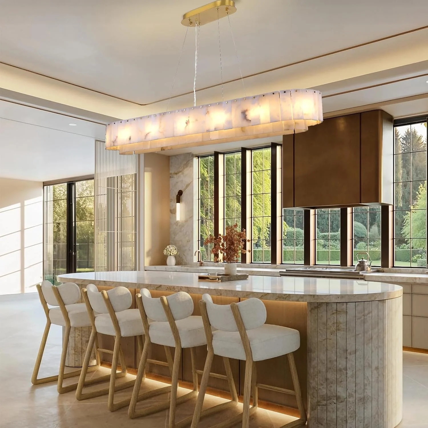 2-Tiers Oval Modern Dining Room Chandelier 53"L - Image 6