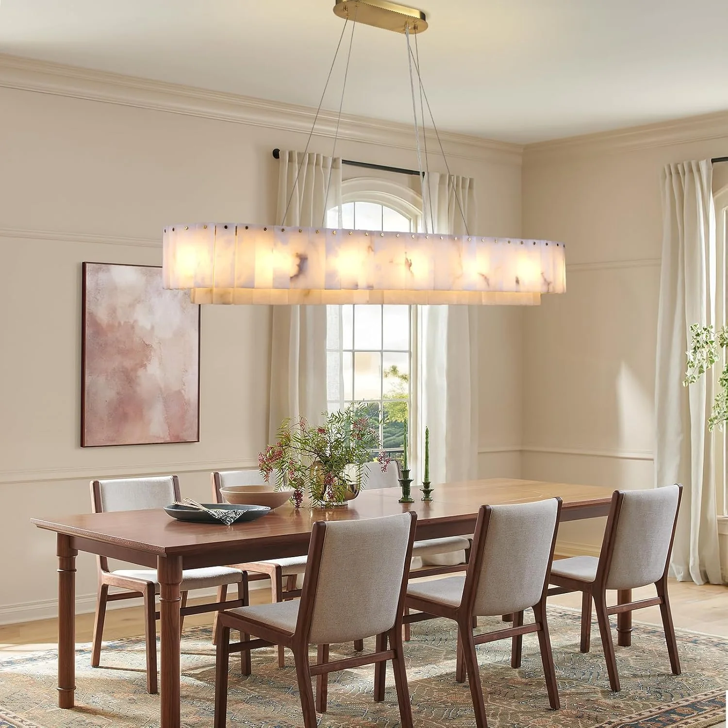 2-Tiers Oval Modern Dining Room Chandelier 53"L - Image 7