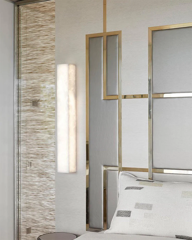Rectangular Natural Semi-Translucent Alabaster Wall Lamp for Bath & Vanity - Image 6