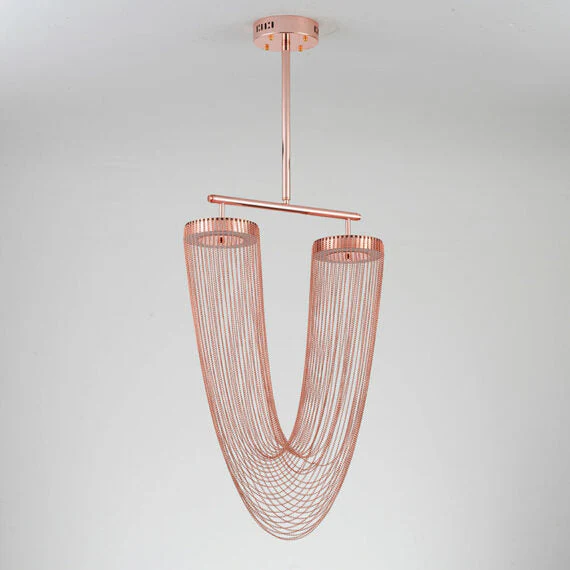Red Chain Tassel Pendant Light 20″ - Image 11