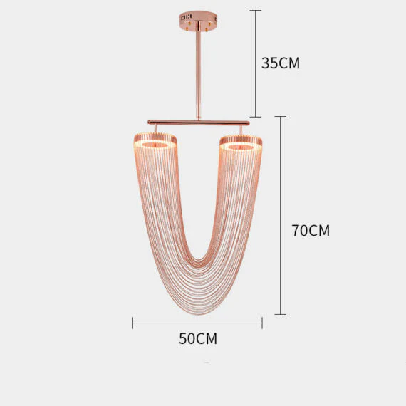 Red Chain Tassel Pendant Light 20″ - Image 13
