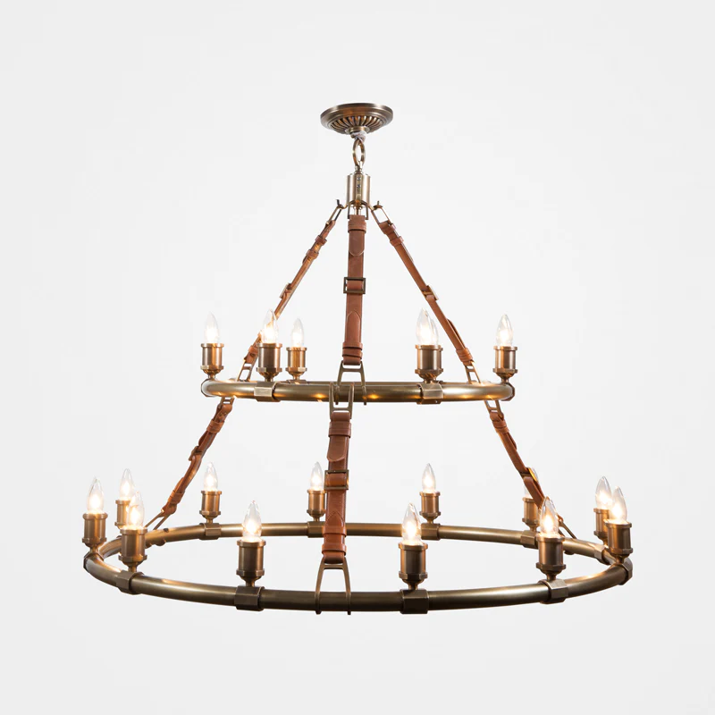 Redford Leather Round Chandelier - Image 3