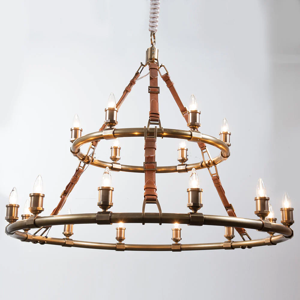 Redford Leather Round Chandelier - Image 5