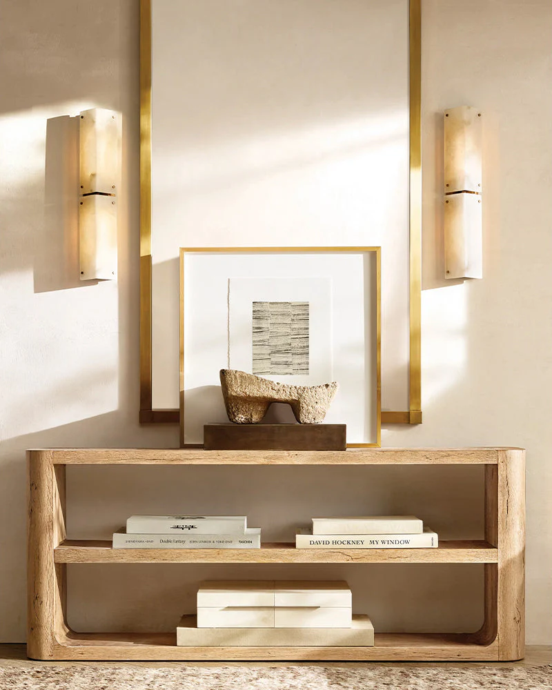 Reynard Alabaster Grand Wall Sconce Light Fixture 13"H 25"H - Image 2