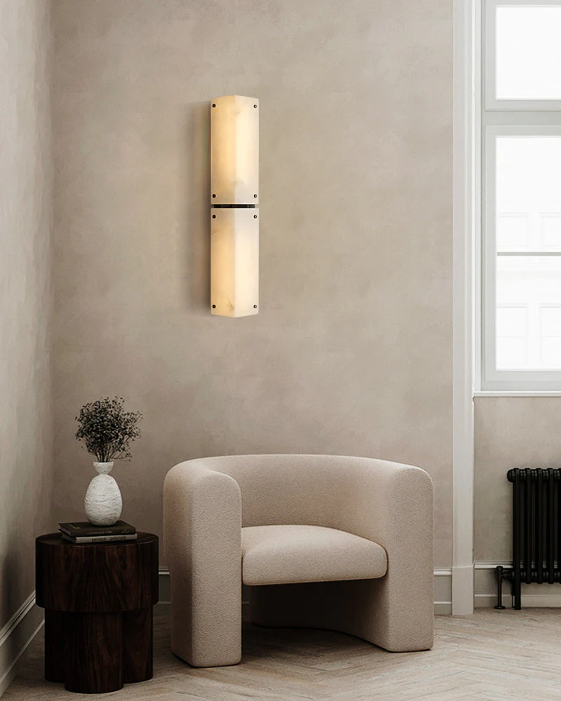 Reynard Alabaster Grand Wall Sconce Light Fixture 13"H 25"H - Image 8
