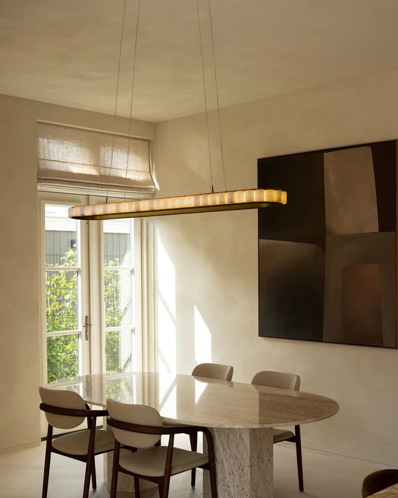 Ring Alabaster Oval Chandelier for Kitchen Island - Image 2