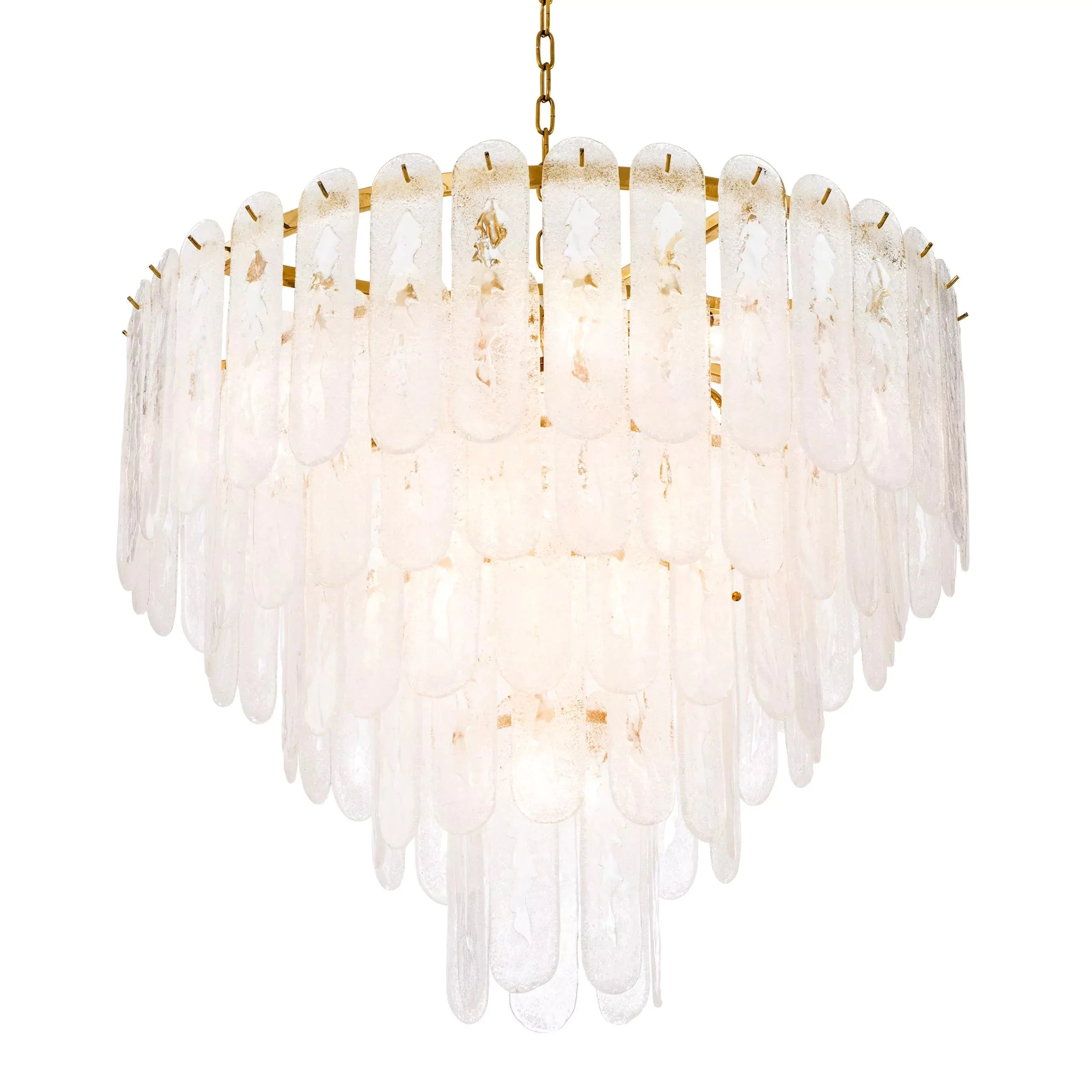 Riveria Modern Chandelier - (Gold Finish | Frosted Glass) - Image 2