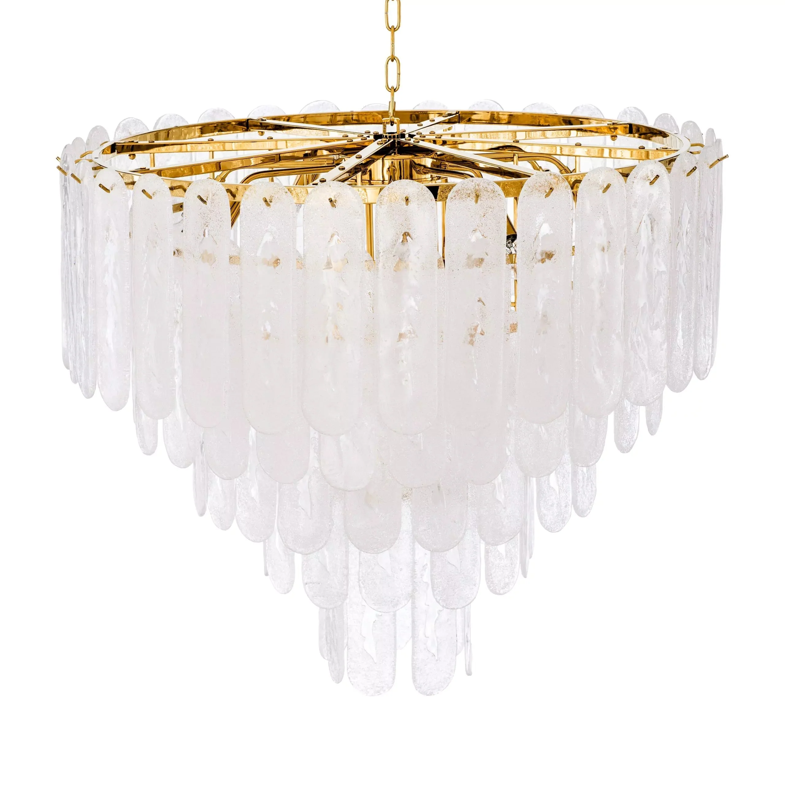 Riveria Modern Chandelier - (Gold Finish | Frosted Glass) - Image 3
