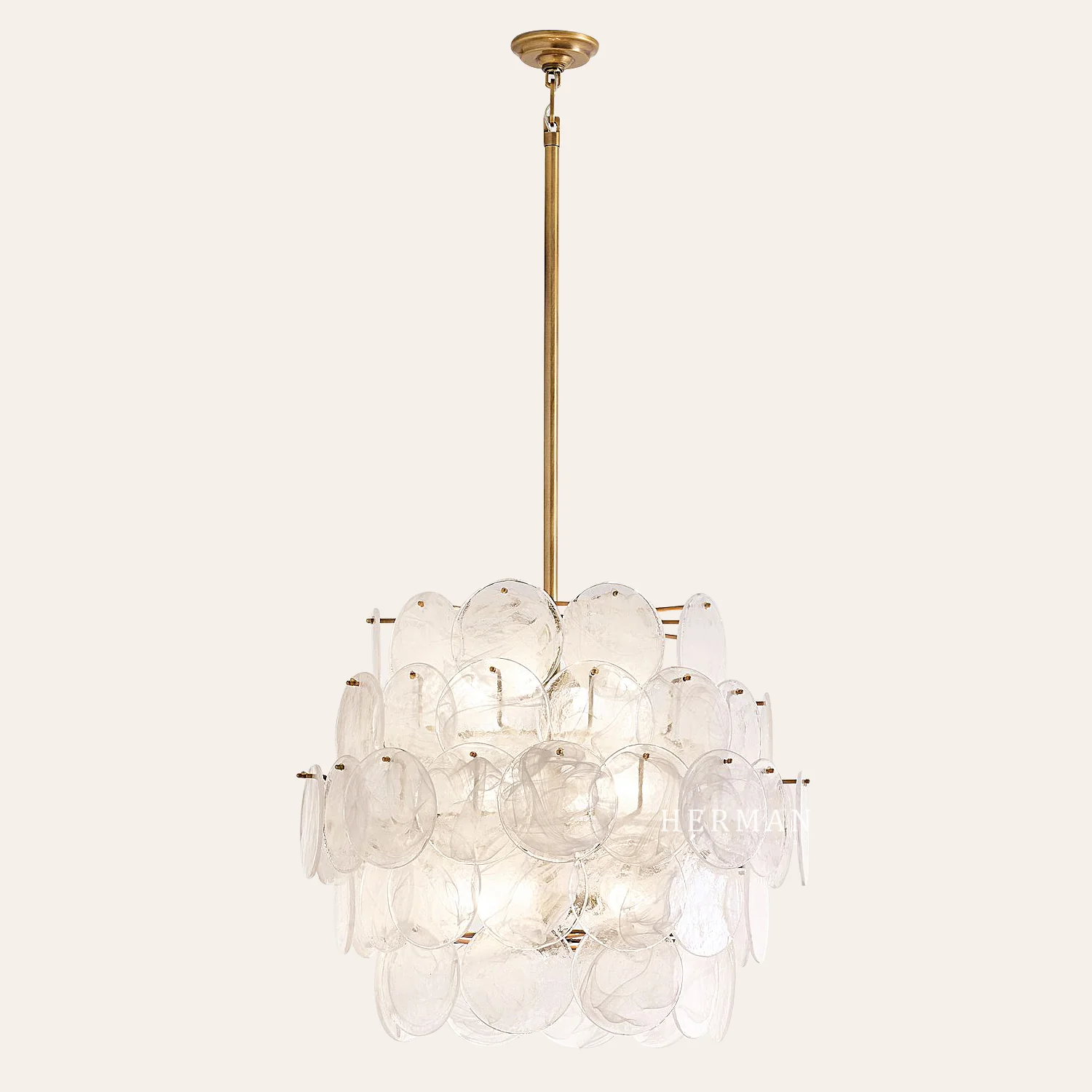 Riviera Glass Disc Chandelier 26" - Image 4