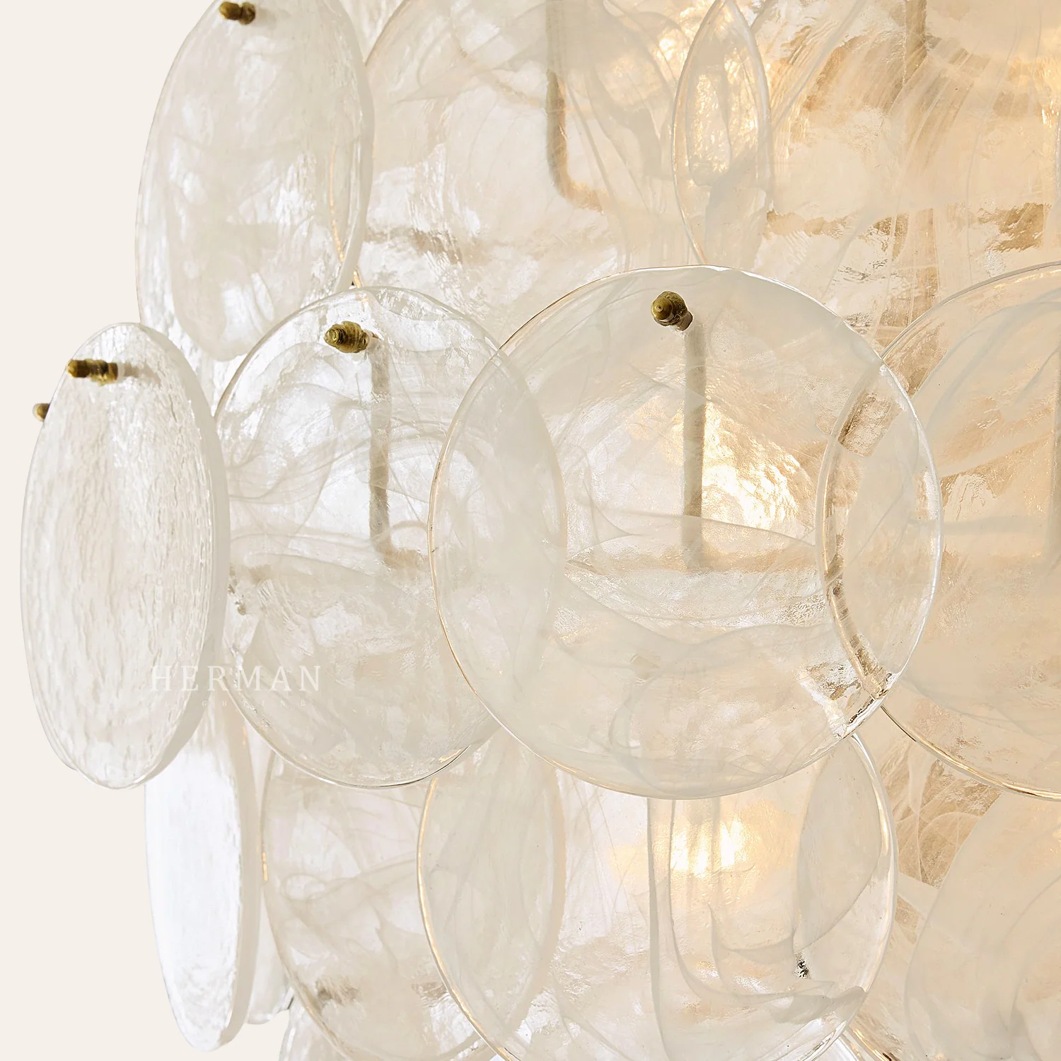 Riviera Glass Disc Chandelier 26" - Image 8