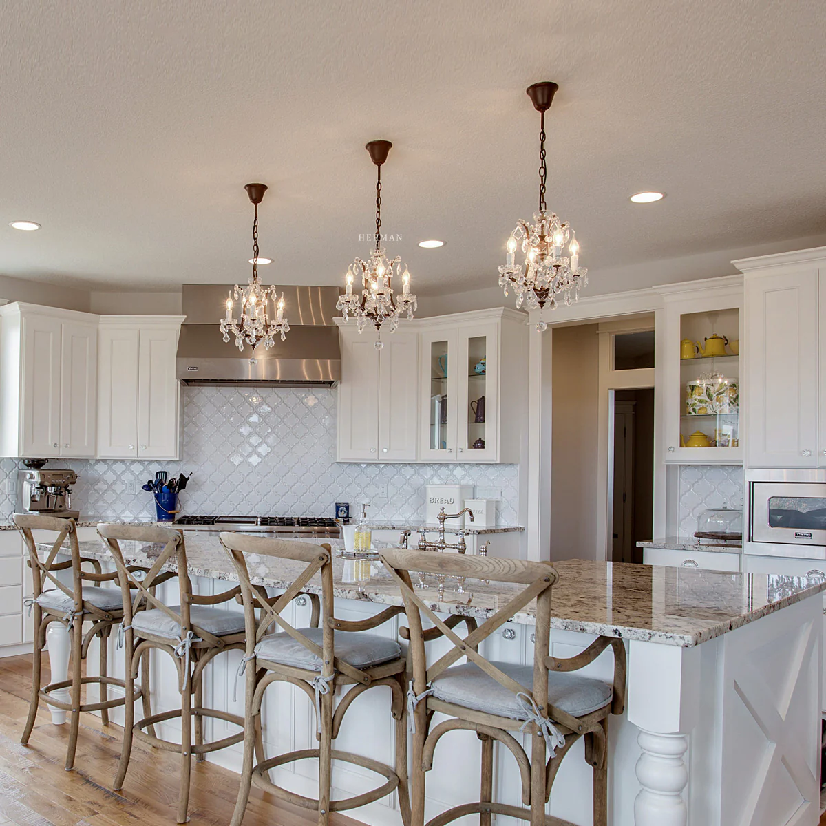 Rocaille Iron & Crystal Chandelier - Image 4