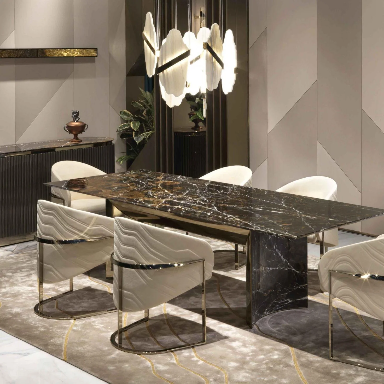 Rock Alabaster Chandelier - Image 4