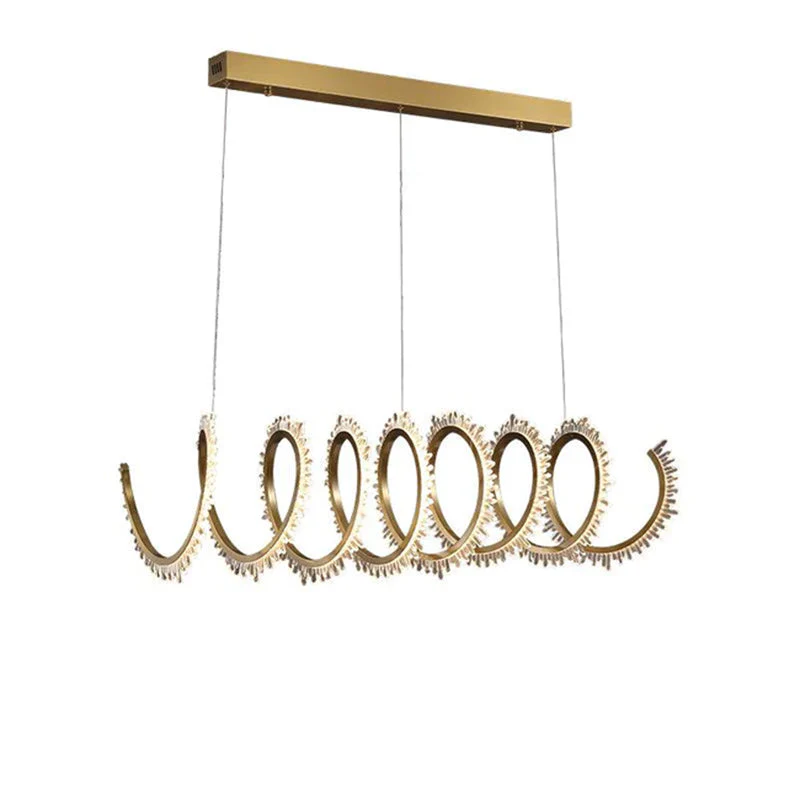 Rorie Modern Rock Crystal Spiral Chandelier, Island Chandelier - Image 3