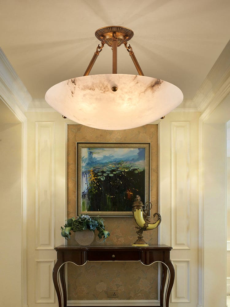 Vintage Round Alabaster Ceiling Lamps - Image 16