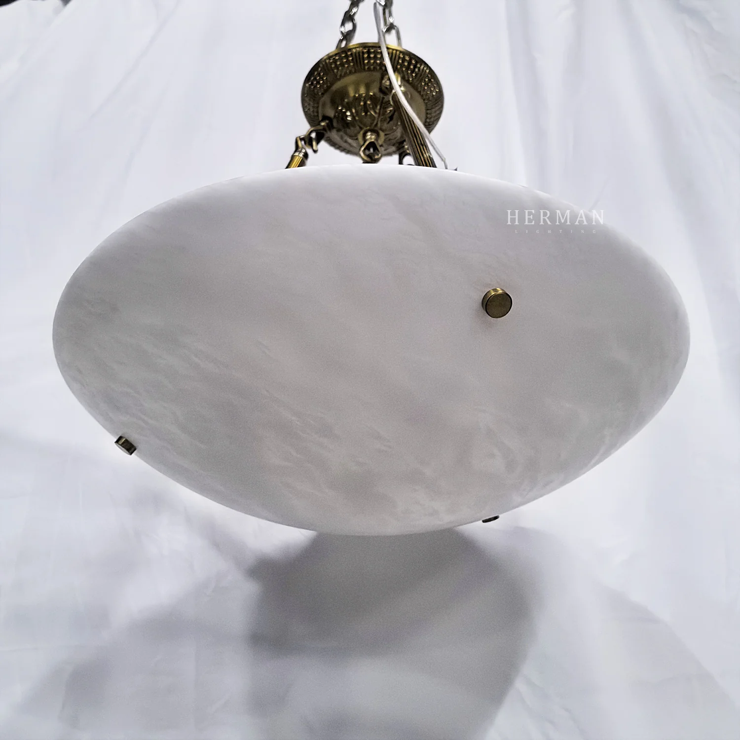 Vintage Round Alabaster Ceiling Lamps - Image 21
