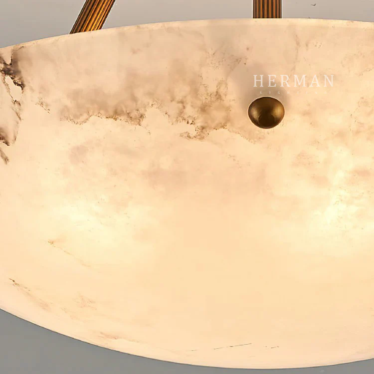 Vintage Round Alabaster Ceiling Lamps - Image 24