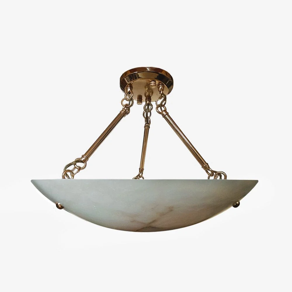 Vintage Round Alabaster Ceiling Lamps - Image 5