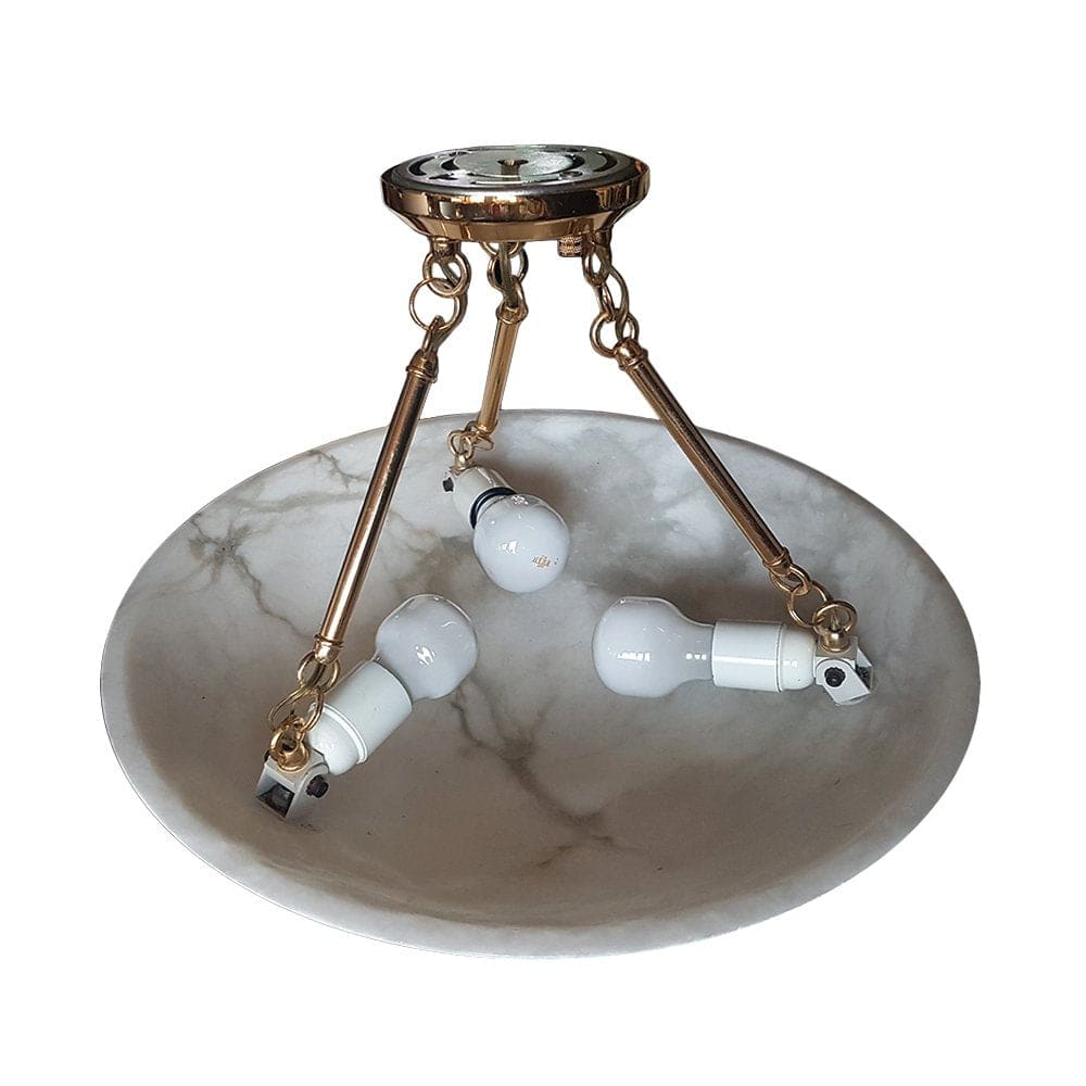 Vintage Round Alabaster Ceiling Lamps - Image 6