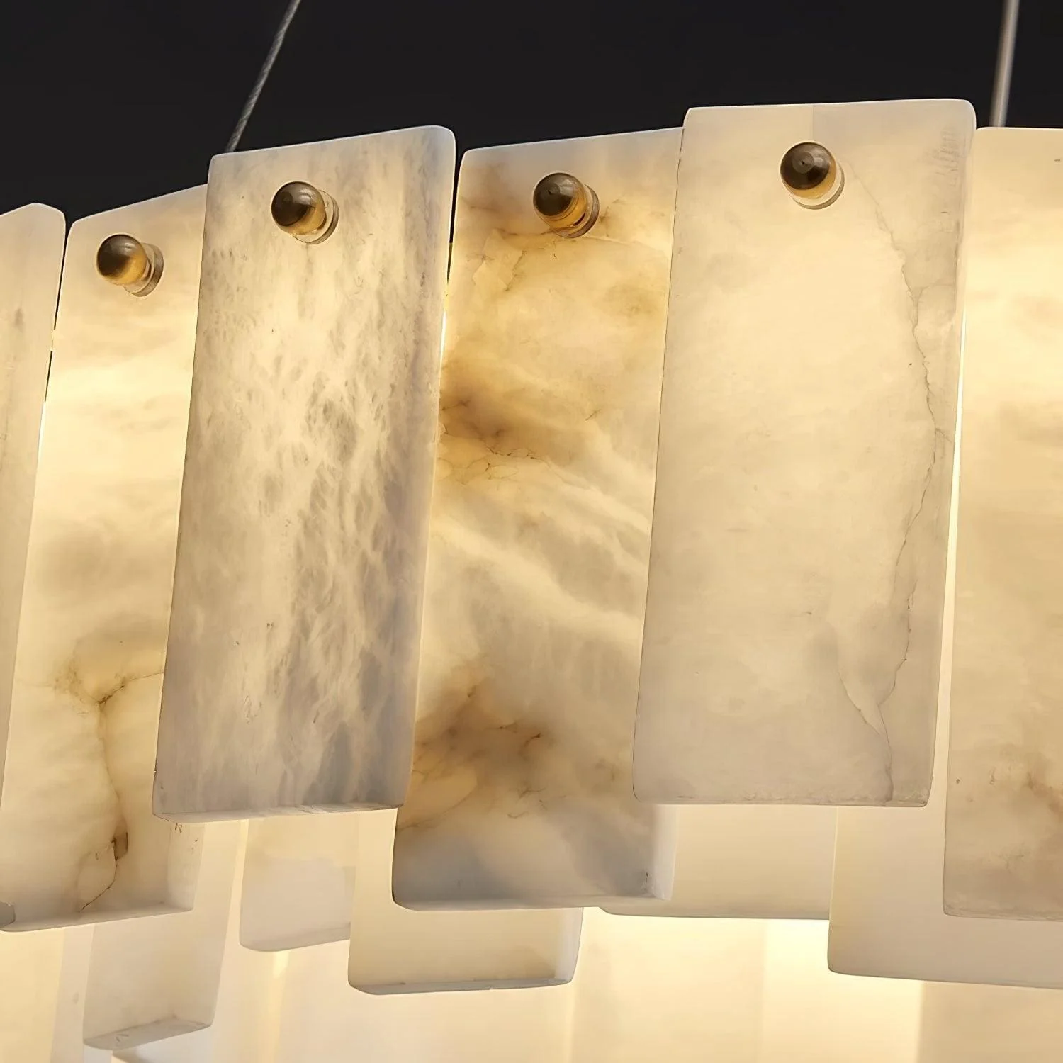 Round Alabaster Chandelier - Image 5