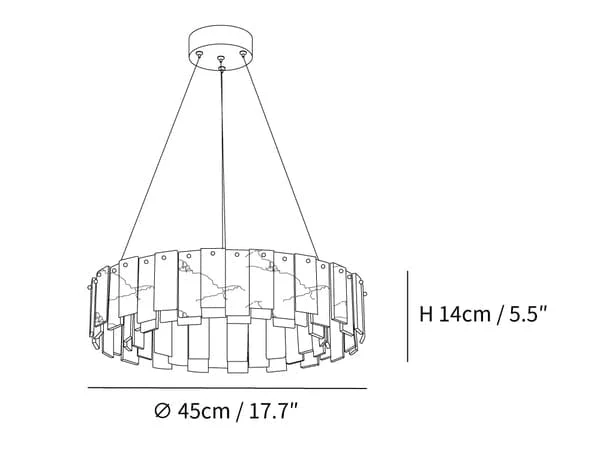 Round Alabaster Chandelier - Image 7