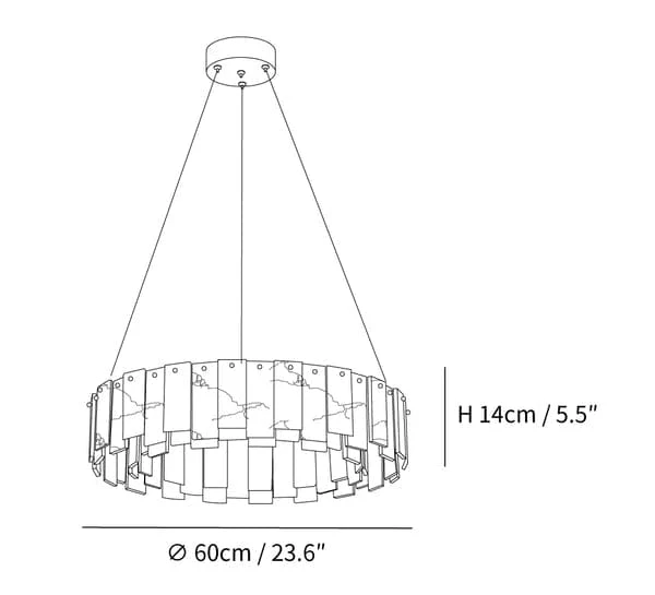 Round Alabaster Chandelier - Image 8