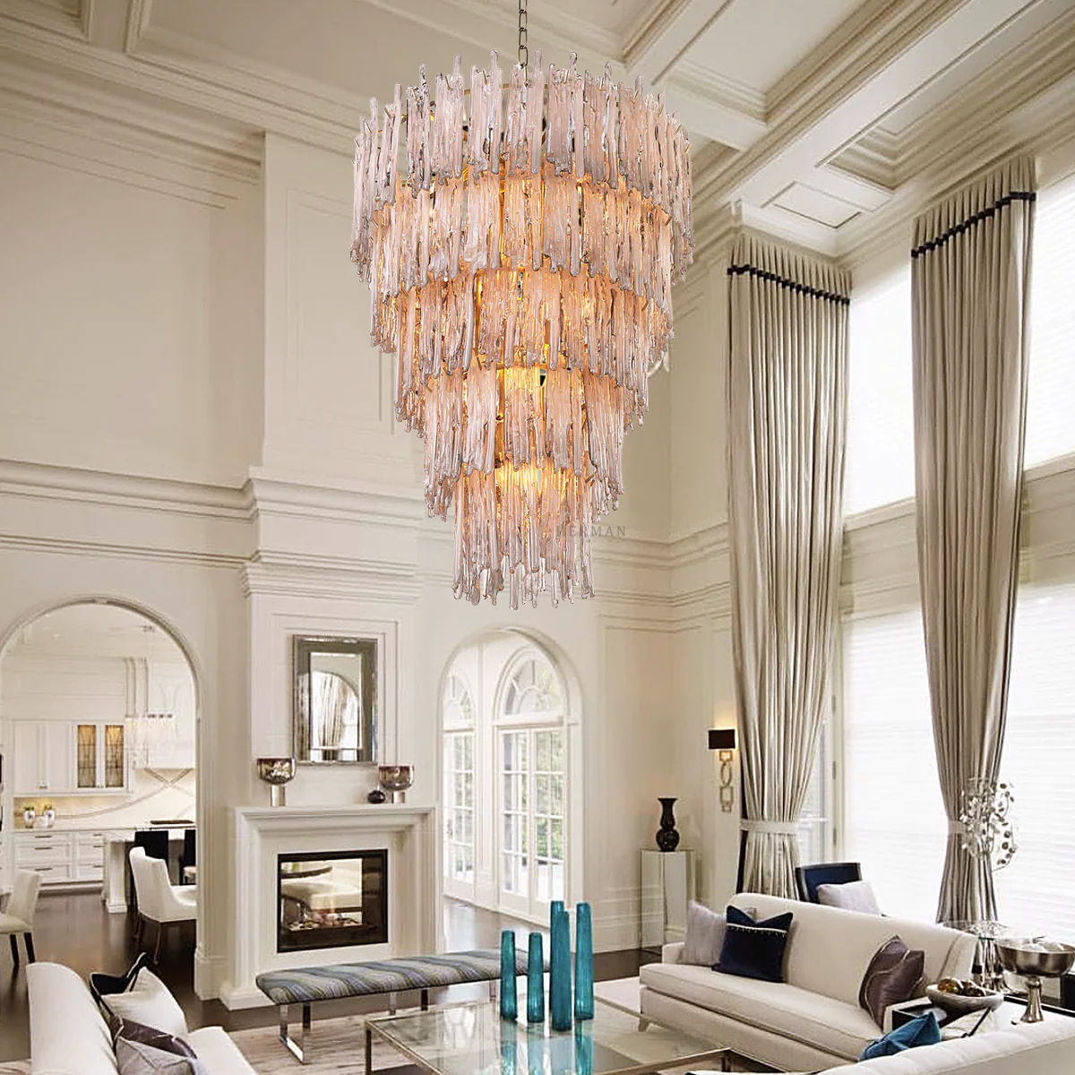 Saint Roch Modern Glass Chandelier [S/L] - [Brass & Glass] - Image 2