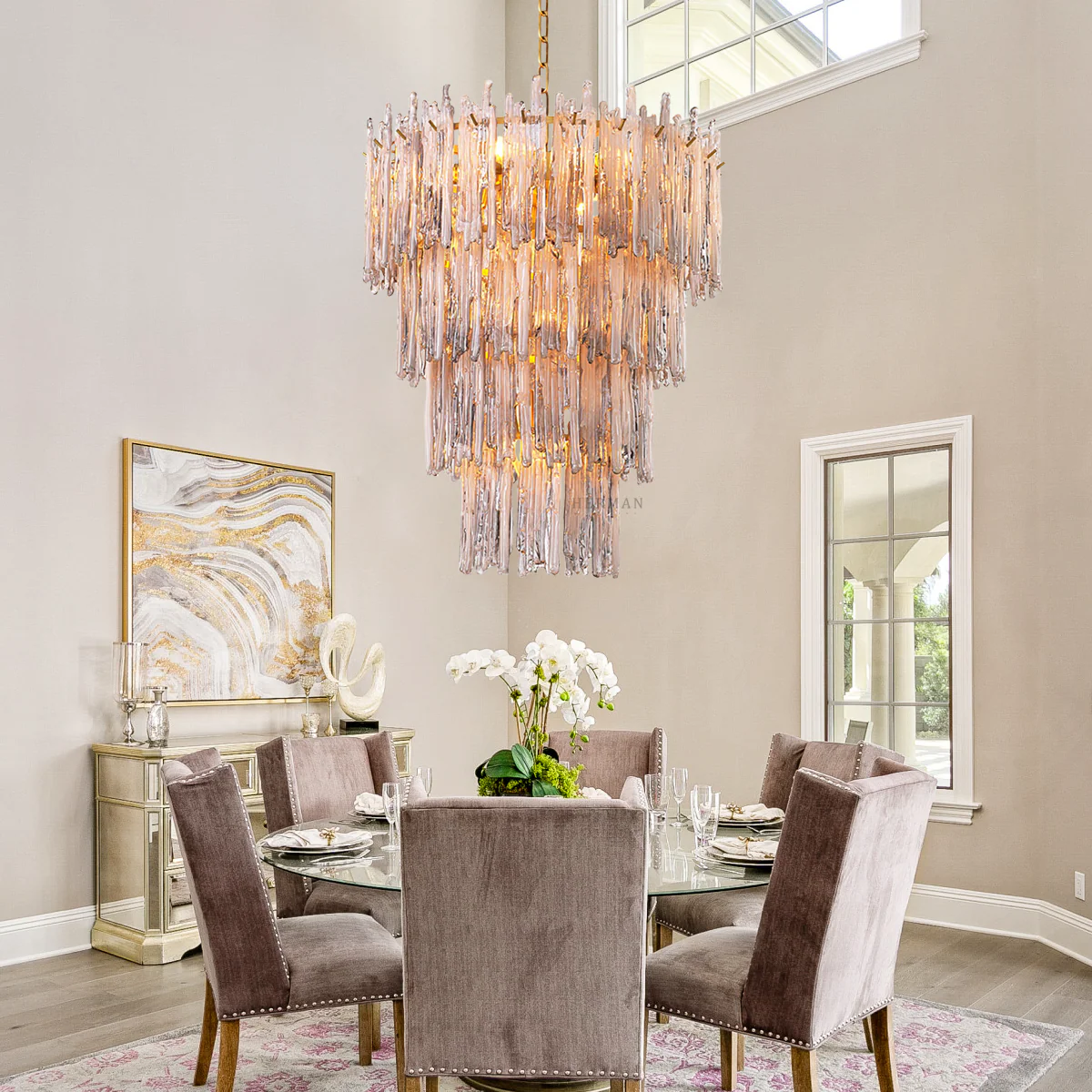 Saint Roch Modern Glass Chandelier [S/L] - [Brass & Glass] - Image 7