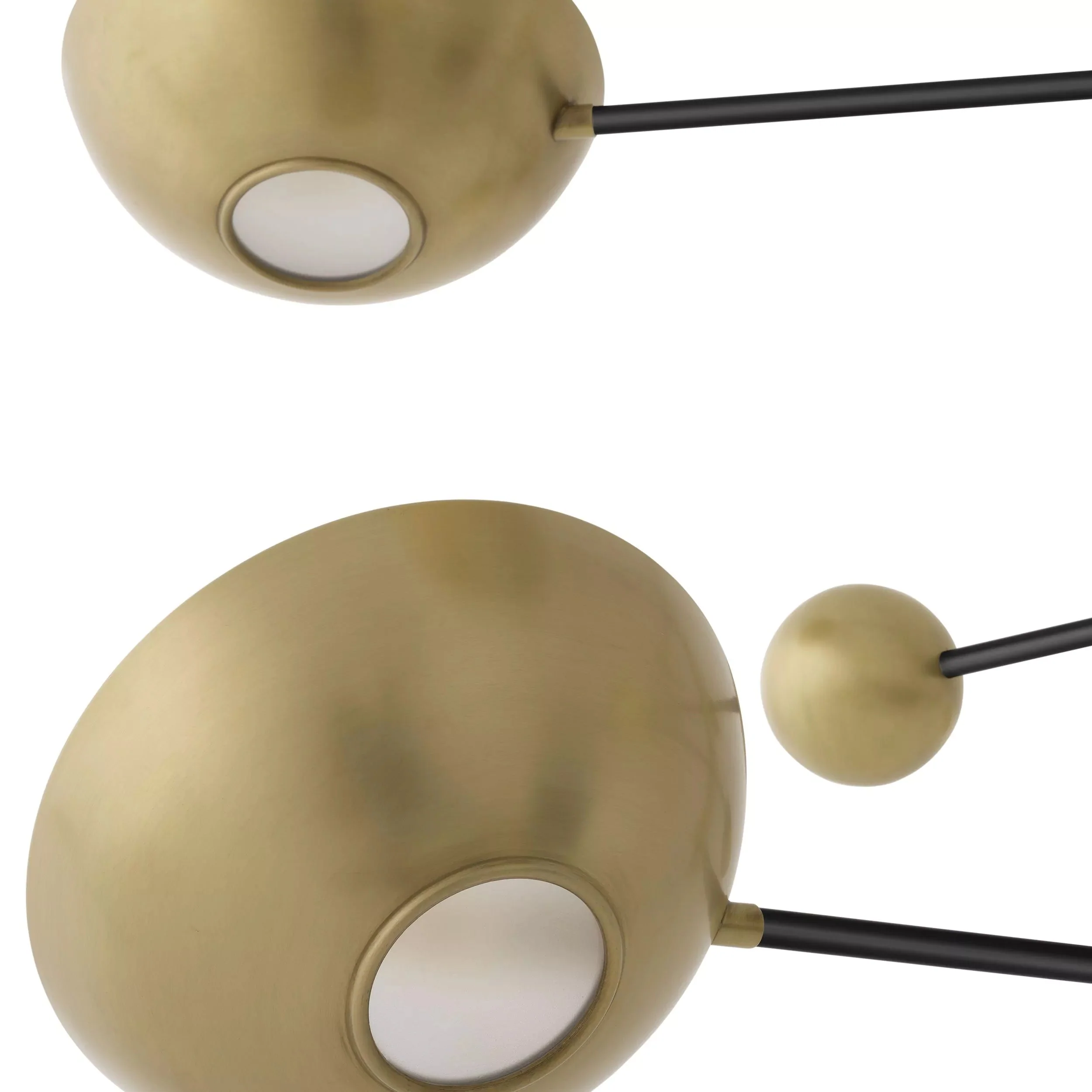 Salinas Modern Brass Chandelier - (Antique Brass Finish | Black Finish | Matte Glass) - Image 3