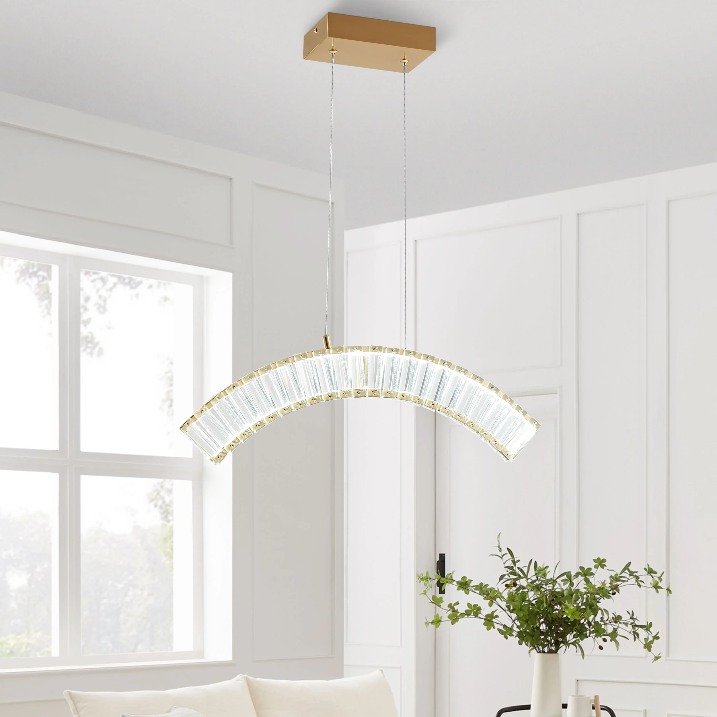 Sanford Brushed Gold Chandelier - 1 Light - Image 2