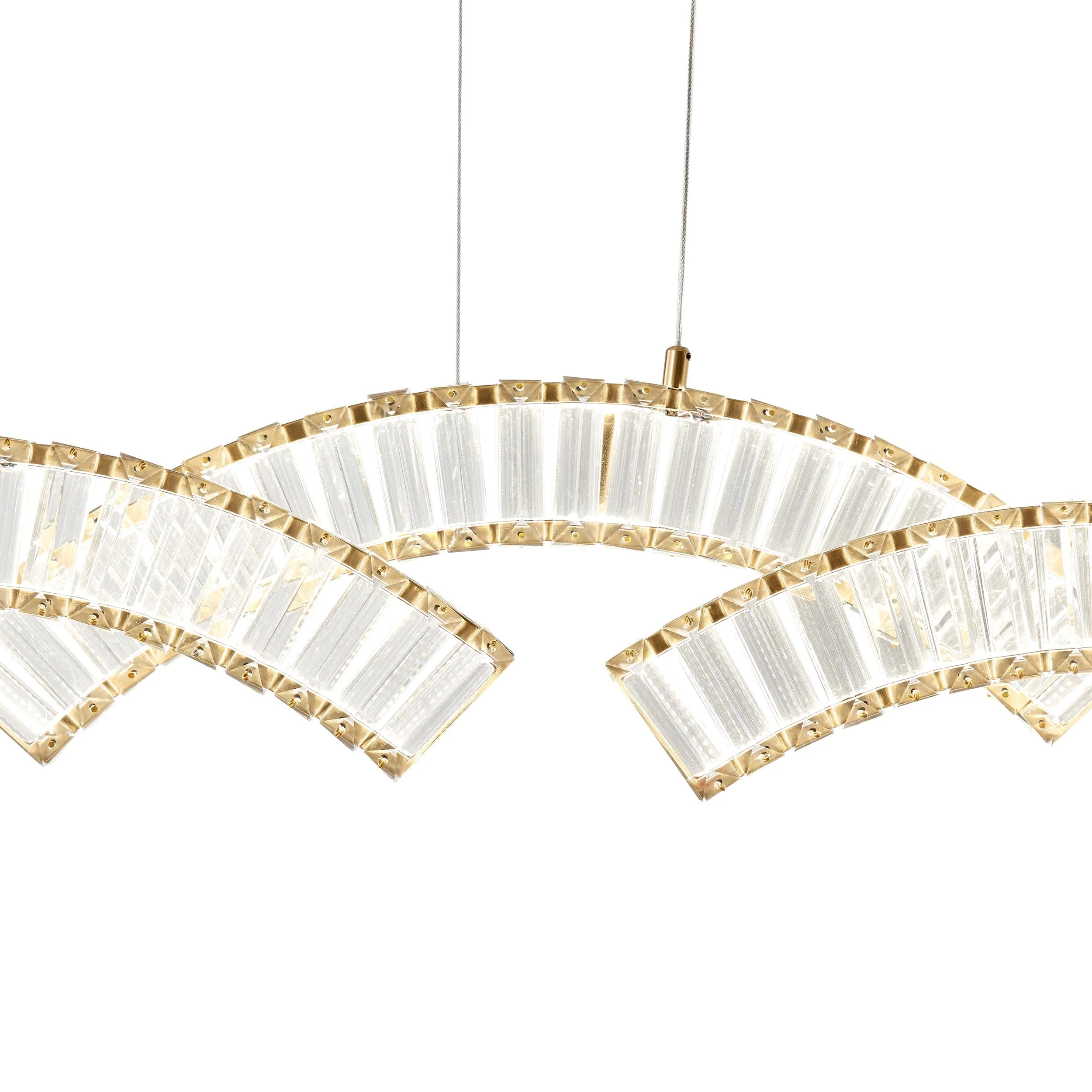 Sanford Brushed Gold Chandelier - 3 Lights - Image 3
