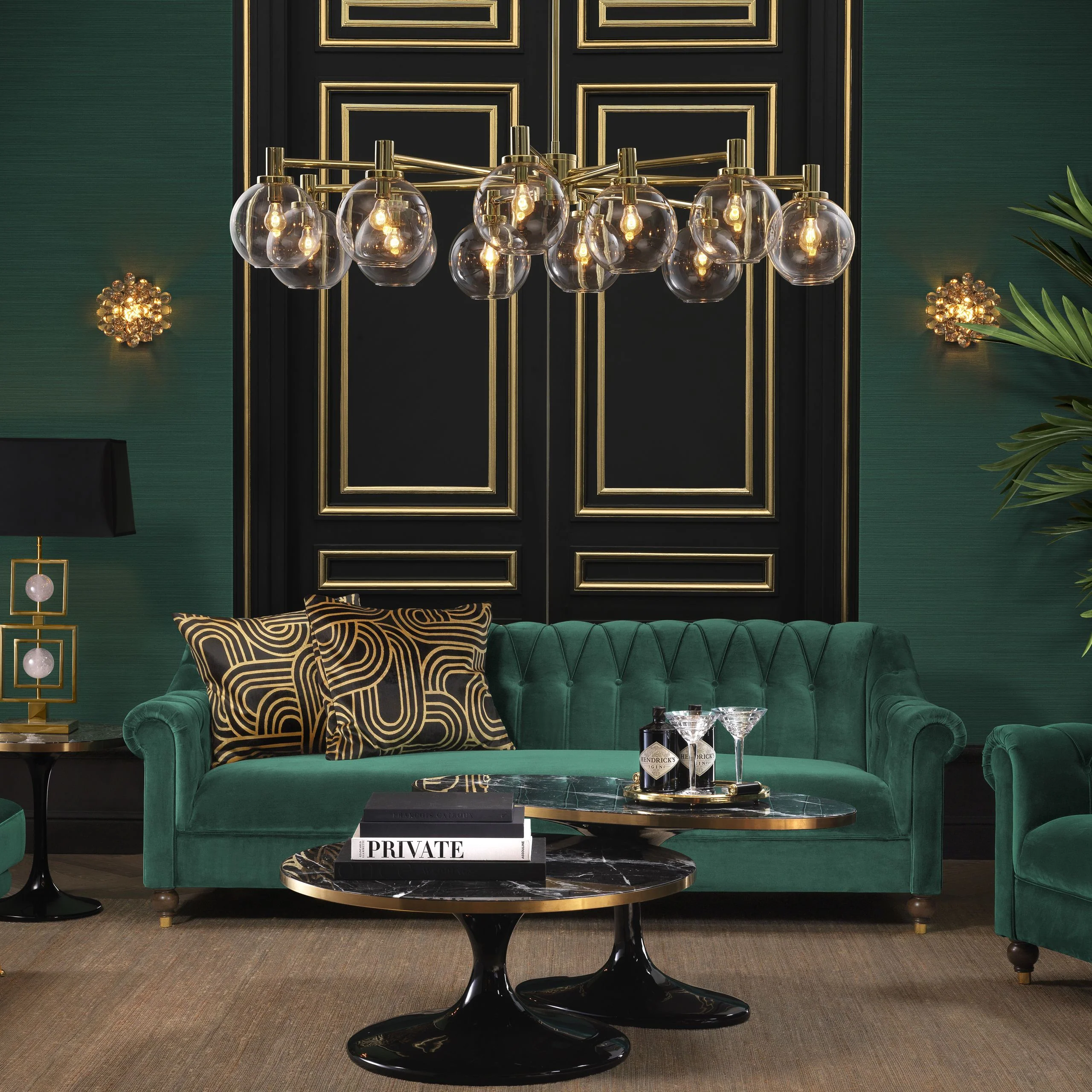 Selva Modern Glass Chandelier - [Gold] - Image 4
