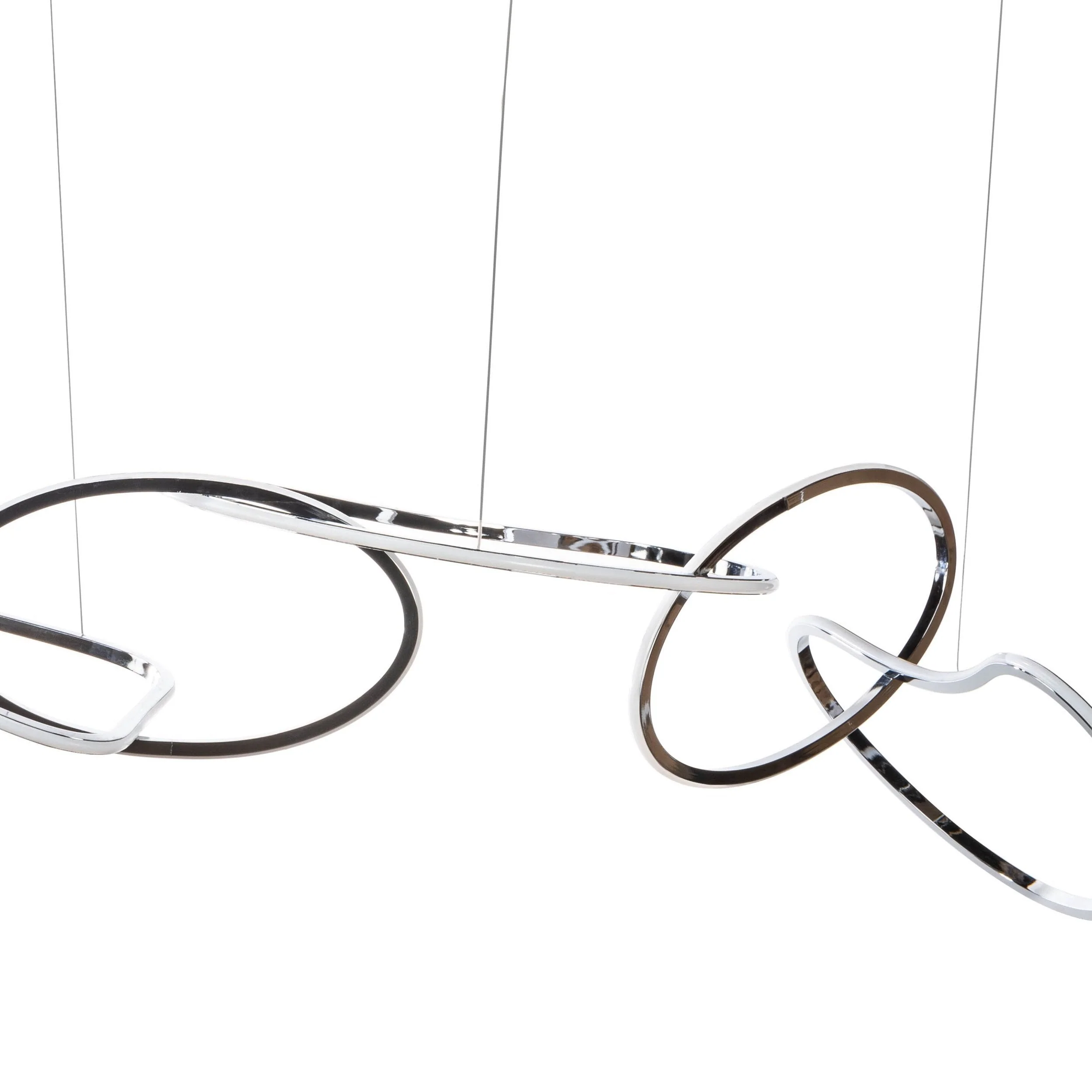 Seoul LED Hoops Rectangular Chandelier // Chrome - Image 3