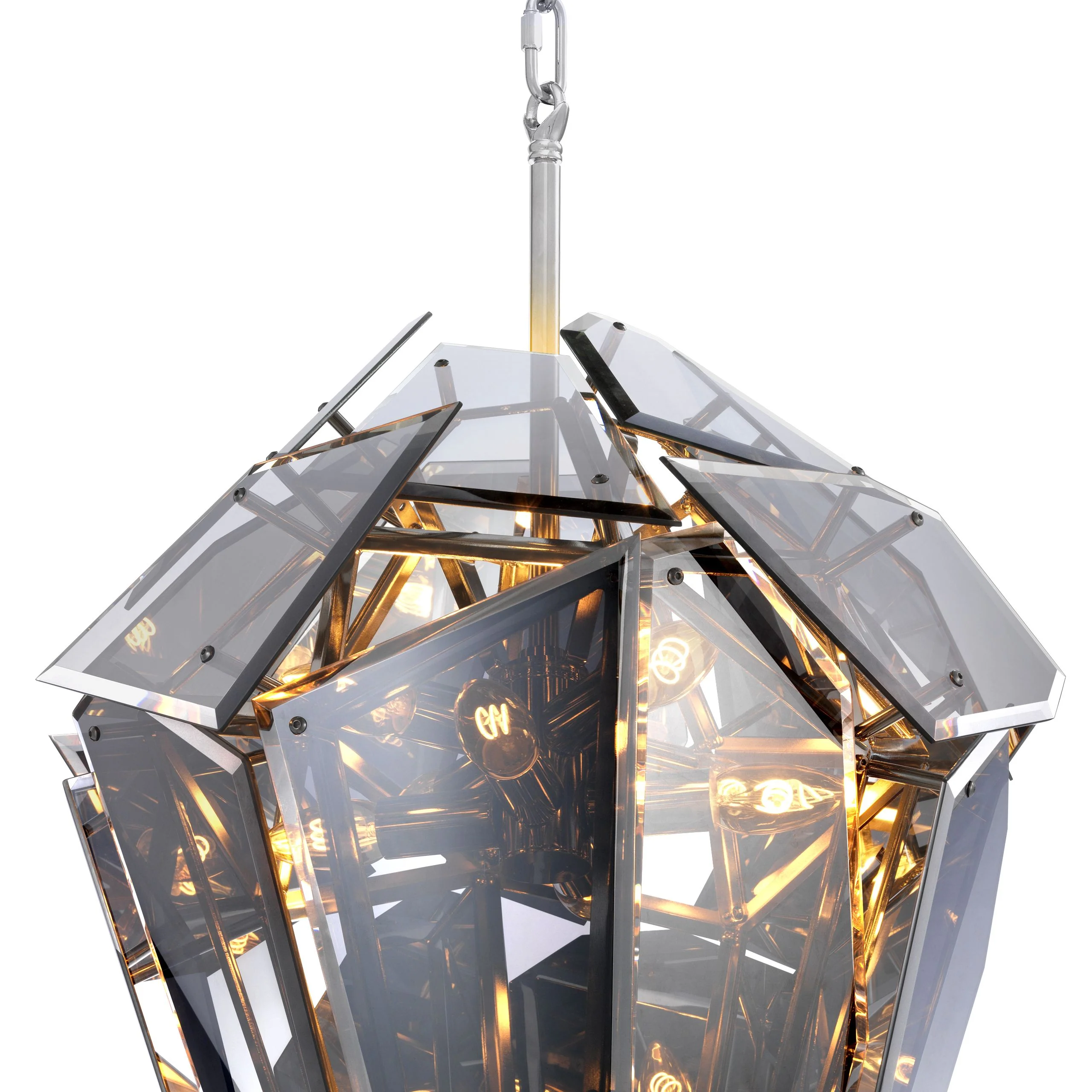 Shard Modern Glass Chandelier - [Nickel/Gold] - Image 3